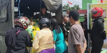 Sambut HUT TNI, Kodim 1710/Mimika Gelar Gerakan Pangan Murah