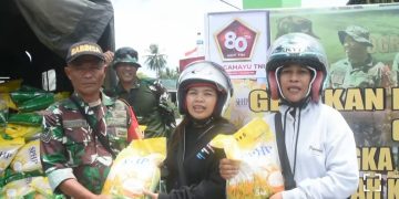 Jaga Stabilitas Harga Beras, Kodim 1710/Mimika Kolaborasi dengan Perum Buloga Gelar Gerakan Pangan Murah Kepada Warga Timika