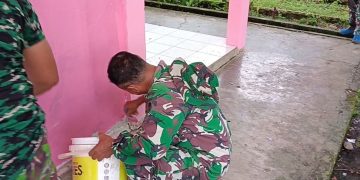 Kodim 1710/Mimika Gelar Karya Bakti Perbaikan Sekolah