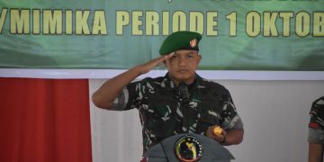 Dandim 1710/Mimika Letkol Inf M Slamet Wijaya, Pimpin Acara Korps Raport Kenaikan Pangkat Prajurit
