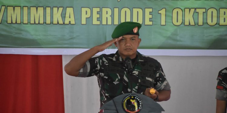 Dandim 1710/Mimika Letkol Inf M Slamet Wijaya, Pimpin Acara Korps Raport Kenaikan Pangkat Prajurit