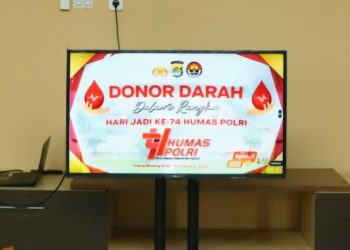 Polres Tulang Bawang Barat Gelar Donor Darah Serentak dalam Rangka HUT Humas Polri ke 74
