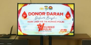 Polres Tulang Bawang Barat Gelar Donor Darah Serentak dalam Rangka HUT Humas Polri ke 74
