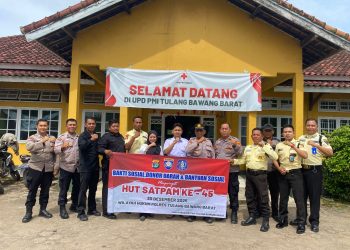 Dalam Rangka HUT Satpam ke 45, Sat Binmas Polres Tubaba Dampingi Donor Darah