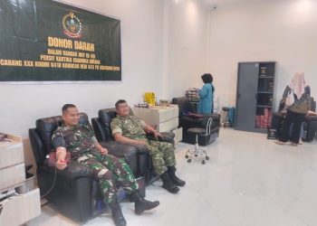 Peringati HUT ke 80, Persit KCK Cabang XXX Kodim 0410/KBL, Gelar Donor Darah