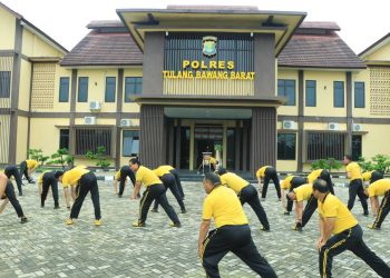 Polres Tubaba Tingkatkan Kebugaran Melalui Olahraga Pagi Bersama untuk Mendapatkan Tubuh yang Sehat