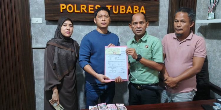 Sat Reskrim Polres Tubaba Kembalikan Uang 300 Juta Kepada Korban dari Hasil kejahatan