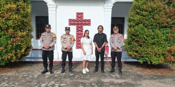 Polres Tubaba Terjunkan 97 Personel Amankan Ibadah Rangkaian Paskah Umat Kristiani di Sejumlah Gereja
