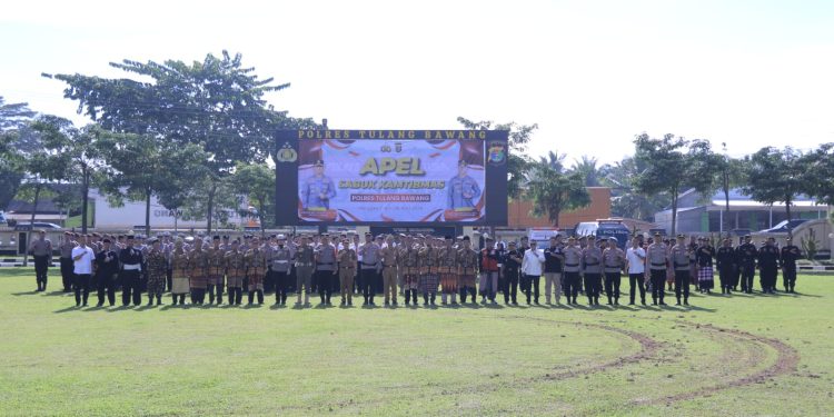 Luar Biasa! Polri, Ormas dan Masyarakat Satu Barisan, Tulang Bawang Siaga 100%