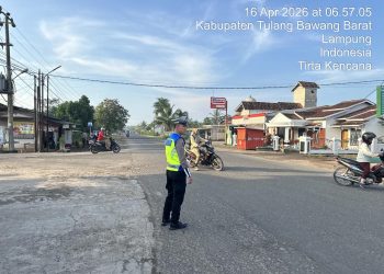 Wujud Pelayanan Prima, Sat lantas Polres Tubaba Laksanakan Pam Rawan Pagi Membantu Kelancaran Masyarakat