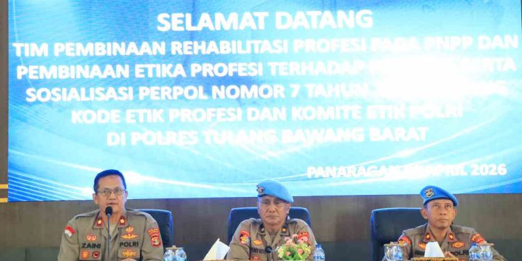 Bid Propam Polda Lampung Lakukan Pembinaan Etika Profesi dan Pemulihan Profesi Polri di Polres Tubaba