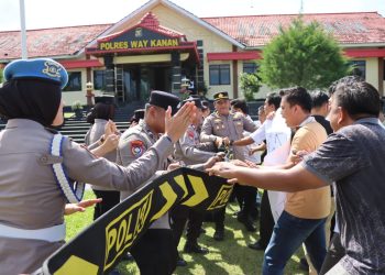 Jelang May Day, Polres Waykanan Matangkan Strategi Pengamanan Simulasi Pengendalian Massa