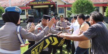 Jelang May Day, Polres Waykanan Matangkan Strategi Pengamanan Simulasi Pengendalian Massa