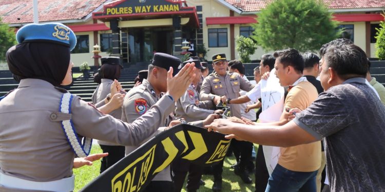 Jelang May Day, Polres Waykanan Matangkan Strategi Pengamanan Simulasi Pengendalian Massa